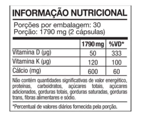 Cálcio D3 + Zinco 60 Cápsulas Katiguá