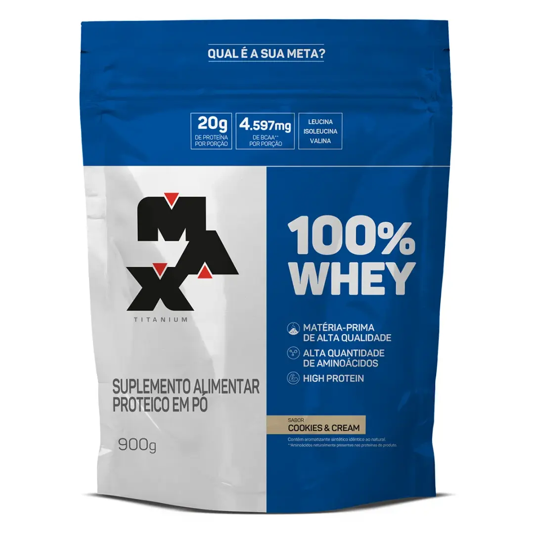 Whey 100% Refil 900G Cookies & Cream Max Titanium