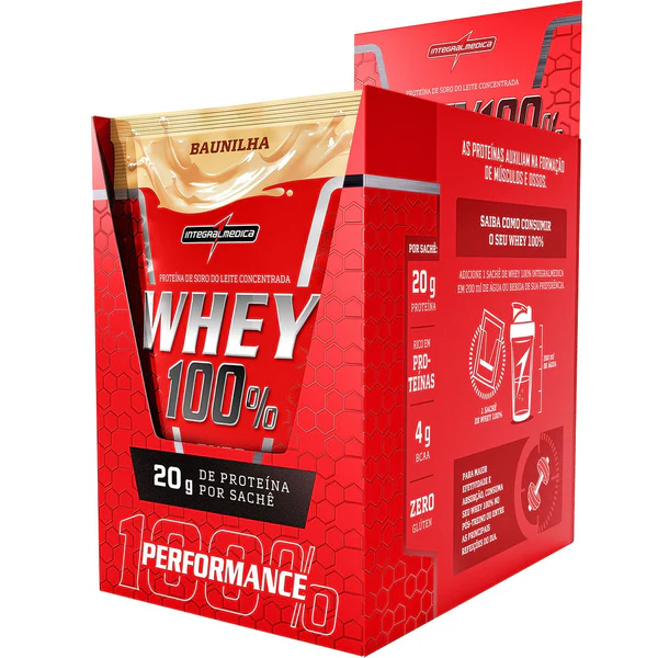 Whey Protein Concentrado Sachê 10x30g Sabor Baunilha