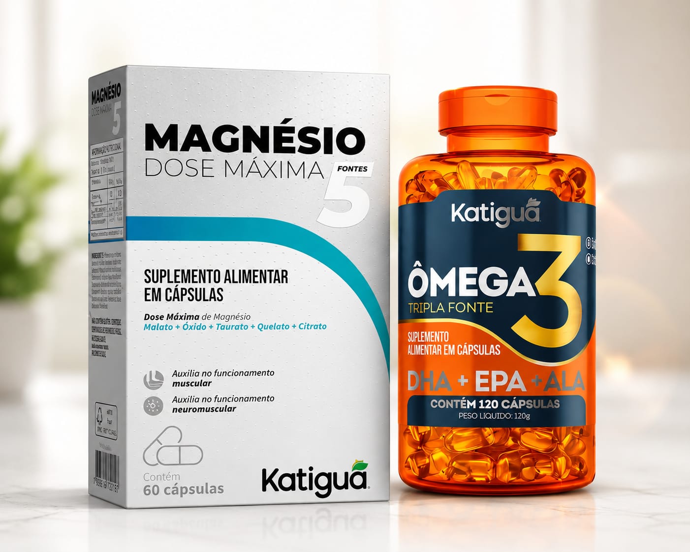 Combo Vitalidade Katiguá – Ômega 3 Tripla Fonte + Magnésio 5