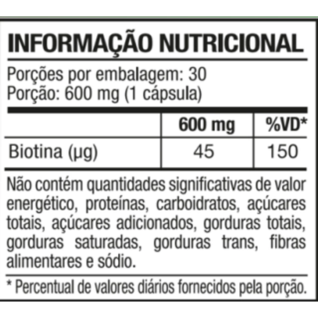 Biotina Dose Max 500Mg 30 Cápsulas