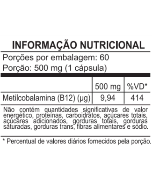 B12 Metilcobalamina Dose Maxima 60Cps Katiguá