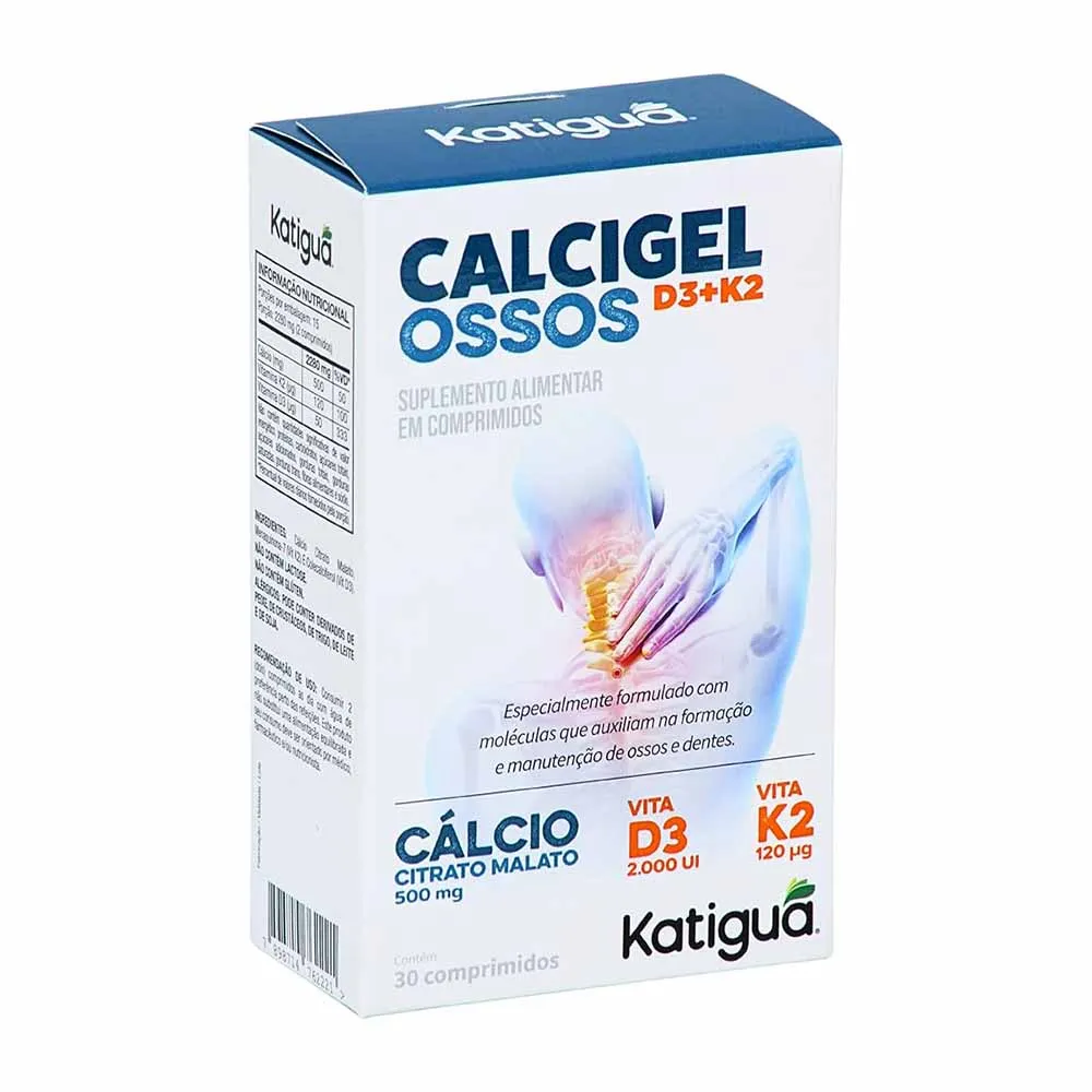 Calcigel Osso Ccm+D3+K2 500Mg 30 Comprimidos