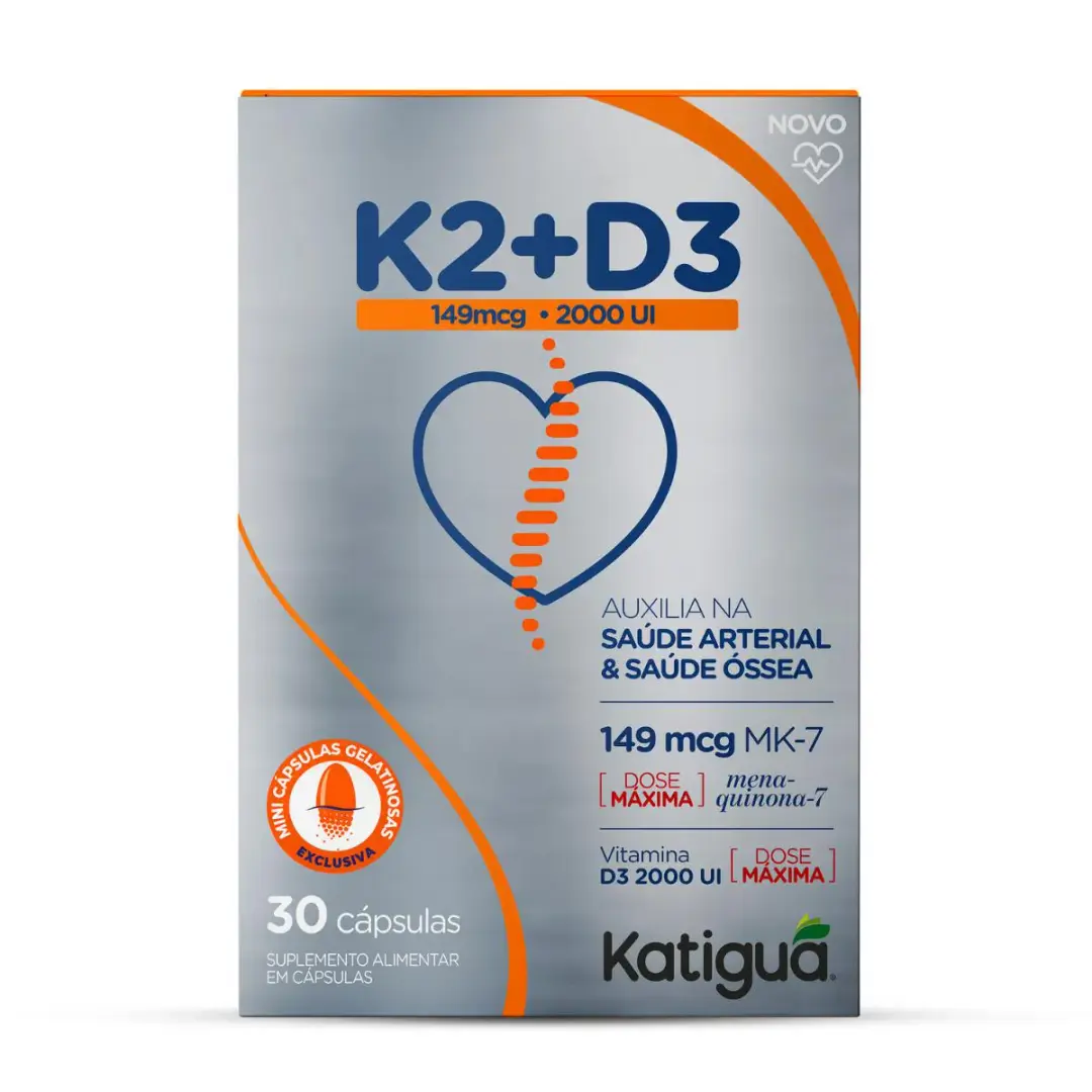 K2 149mcg + D3 2000UI Max Katiguá – 30 Gelcaps