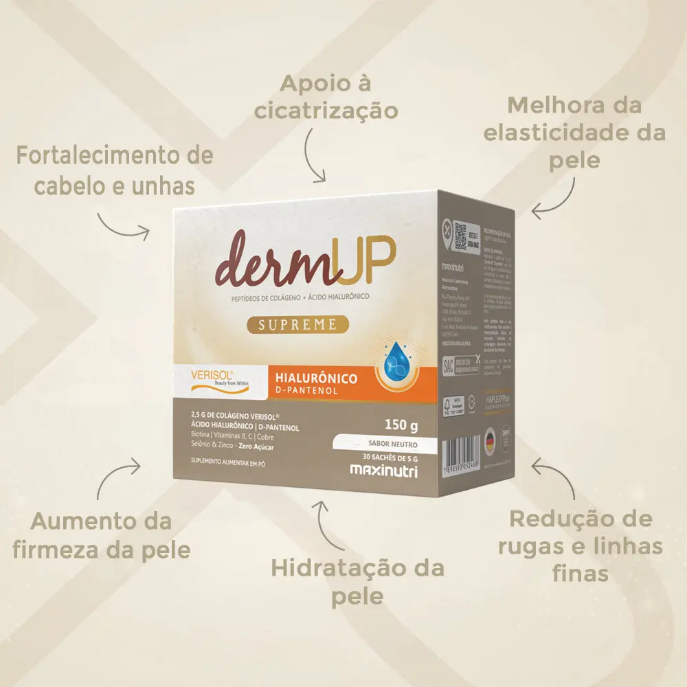 Colagéno Dermup Supreme Com 30 Saches De 5gr s/sabor