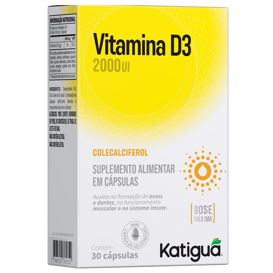 Vitamina D3 2.000 UI Katiguá – 30 Cápsulas