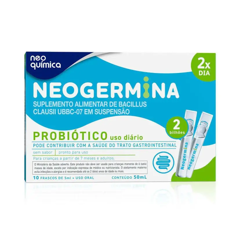 Probiótico Neogermina 1 Bilhão 12 Flaconetes