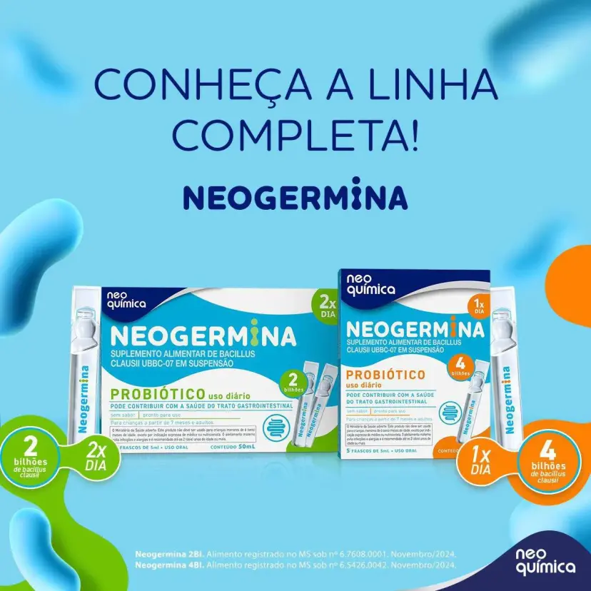 Probiótico Neogermina 1 Bilhão 12 Flaconetes