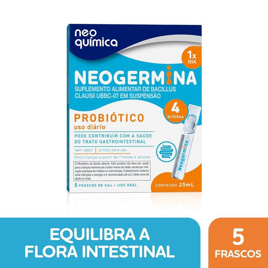 Probiótico - Neogermina 4 Bilhões 5 Frascos de 5ml