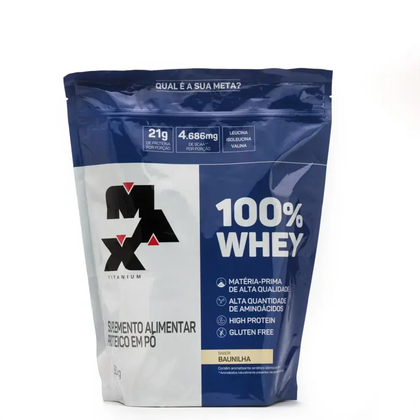 Whey 100% Max Titanium Sabor Baunilha – Refil 900g