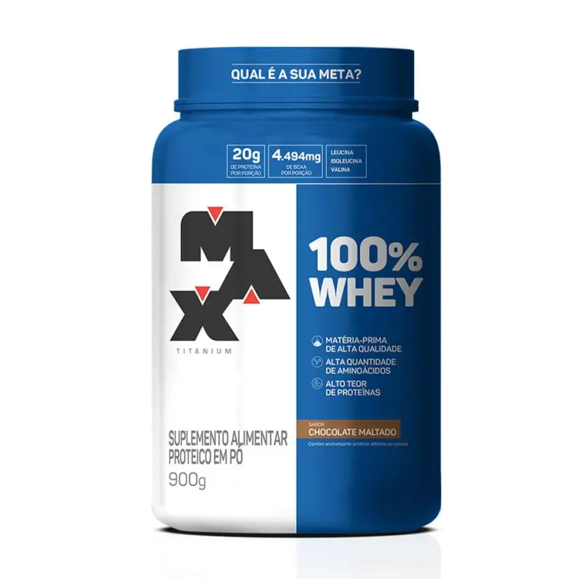 Whey 100% Max Titanium 900g Chocolate Maltado