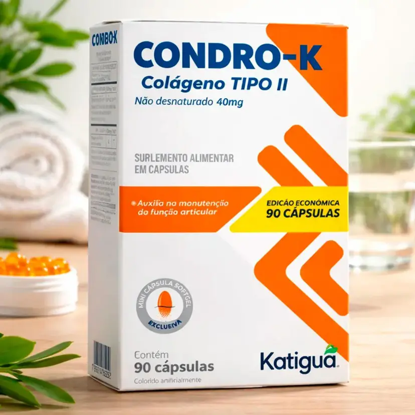 Condro-K Colágeno Tipo 2 Katiguá 90 Cáps | Tratamento 3 Meses