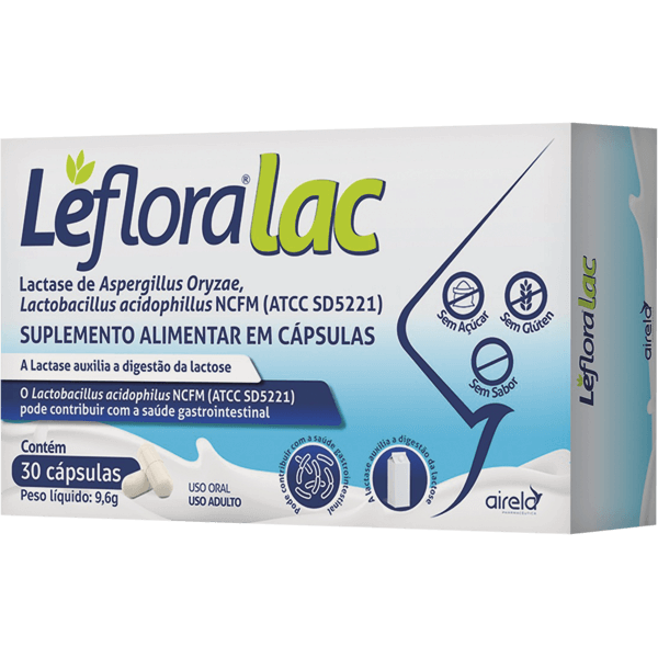 Leflora Lac Probiótico + Lactase Airela 30 Cáps