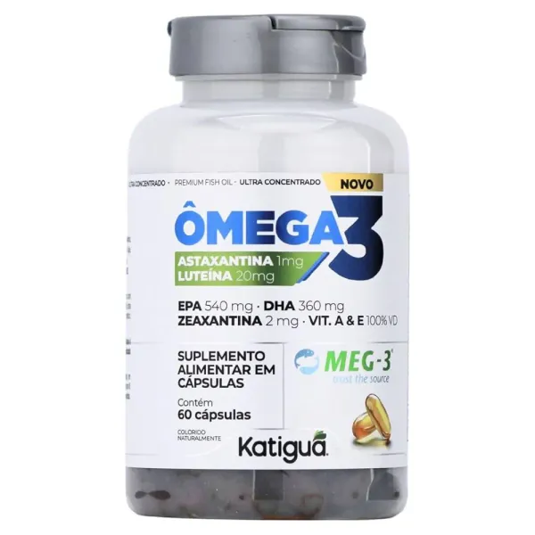 Ômega 3 Astaxantina Luteína Zeaxantina 60 Cáps